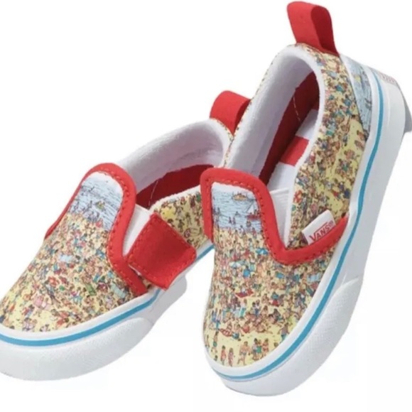 NEW Where’s Waldo Vans Toddlers Shoes slip on beatch theme find steve boys girls - Picture 1 of 4